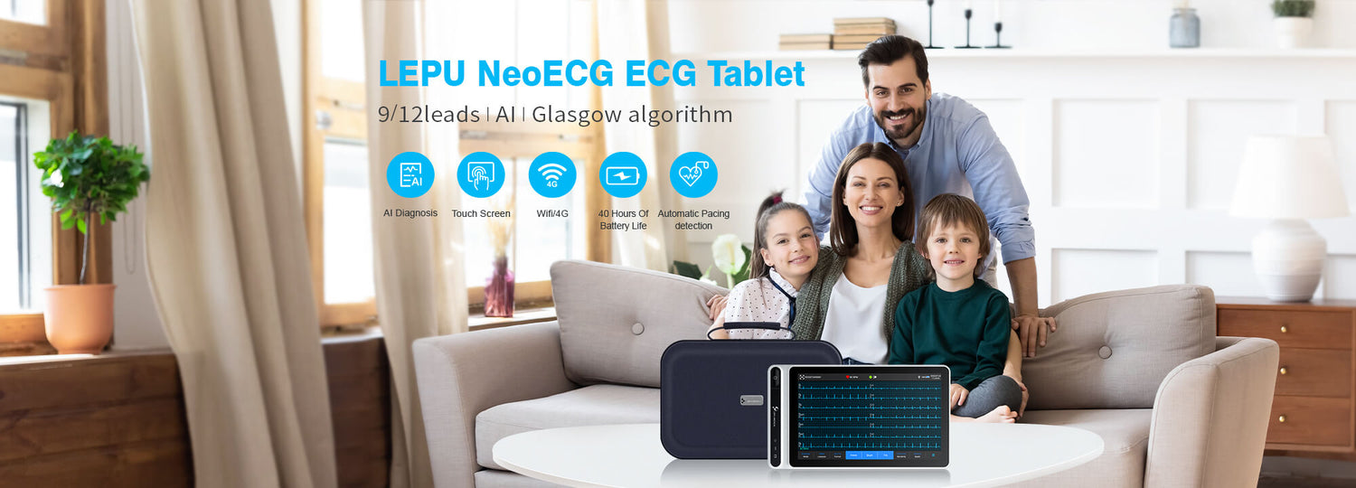 Lepu Medical AI Analysis Diagnostic 12-lead ECG Monitor Tablet Neo ECG S120 Heart Rate Detection with 7-inch Touch Screen