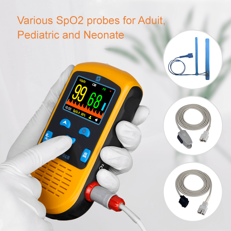 Lepu Digital Portable Handheld Pulse Oximeter PC-66B Measure SpO2 Pulse Rate for Neonate Kid Adult Android iPhone with Wireless Bluetooth Connection