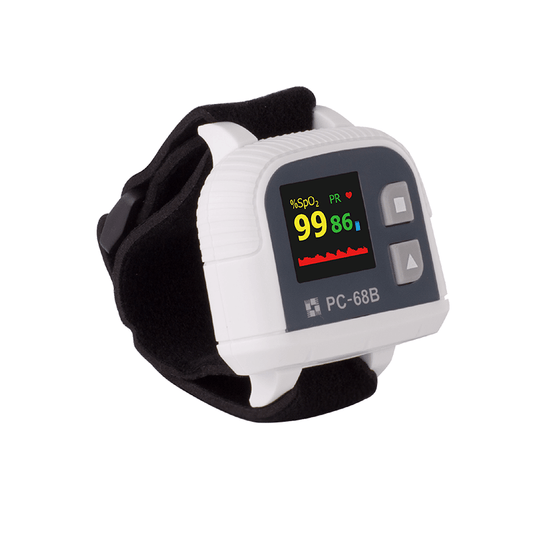 Lepu Color OLED Wrist Pulse Oximeter PC-68B SpO2 Pulse Rate Measure for Kid Adult Android iPhone with Wireless Bluetooth Connection