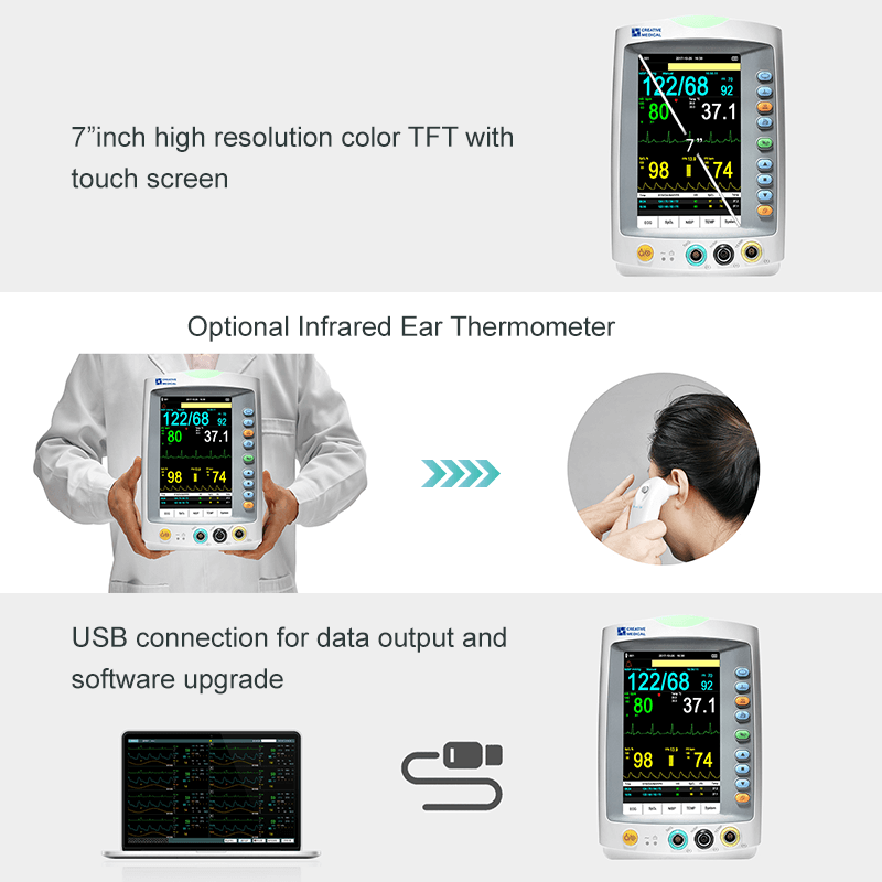 Lepu Creative Medical PC-900Plus All-in-one Vital Signs Monitor Touch Screen