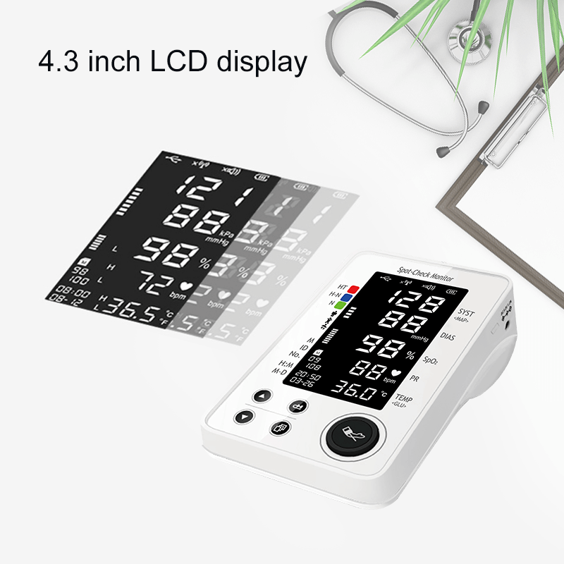 Lepu Portable All-in-one Vital Signs Monitor PC-303 Measure Blood Pressure Blood Sugar ECG SpO2 Pulse Rate Temperature with Bluetooth Connection