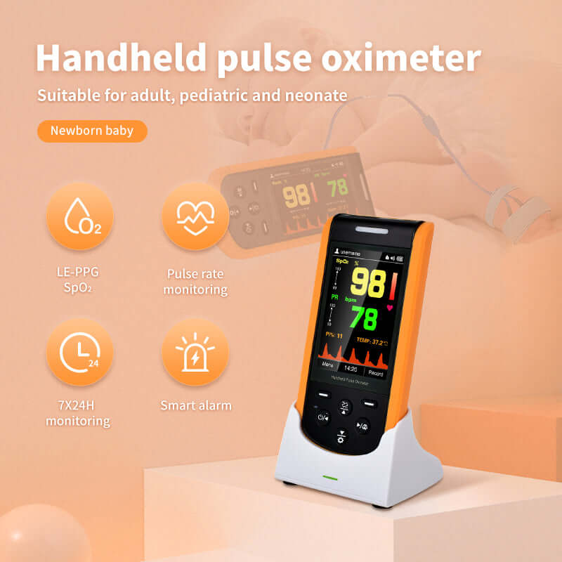 Lepu Digital Portable Rechargeable Handheld Pulse Oximeter SP-20 for Infant Kid Adult Android iPhone with Wireless Bluetooth Connection