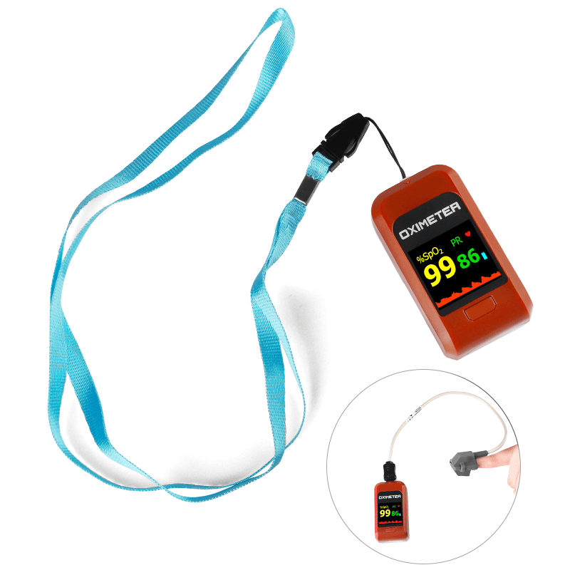 Lepu Fingertip Pulse Oximeter Digital Blood Oxygen Meter Color OLED PC-60NW for Kid Adult Android iPhone with Lanyard Wireless Bluetooth Connection