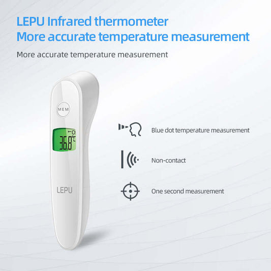 Lepu LFR30B Non-Contact Digital Forehead Infrared Thermometer with Color LCD Screen for Infant Kids Adult