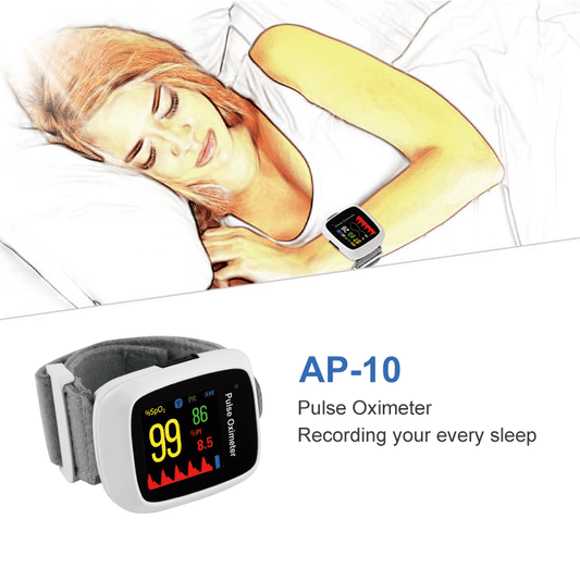 Lepu Digital Wrist Pulse Oximeter Wearable Sleep Screener AP-10 Measure SpO2 Pulse Rate for Adults Android iPhone with Wireless Bluetooth Connection