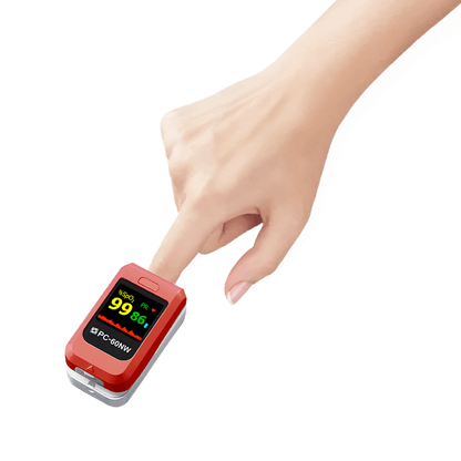 Lepu Fingertip Pulse Oximeter Digital Blood Oxygen Meter Color OLED PC-60NW for Kid Adult Android iPhone with Lanyard Wireless Bluetooth Connection