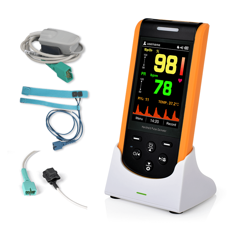 Lepu Medical Grade FDA Approved Handheld Overnight Pulse Oximeter Fingertip  Oximeter Blood Oxygen Meter Finger Oxygen Monitor for Infant Kid Toddler
